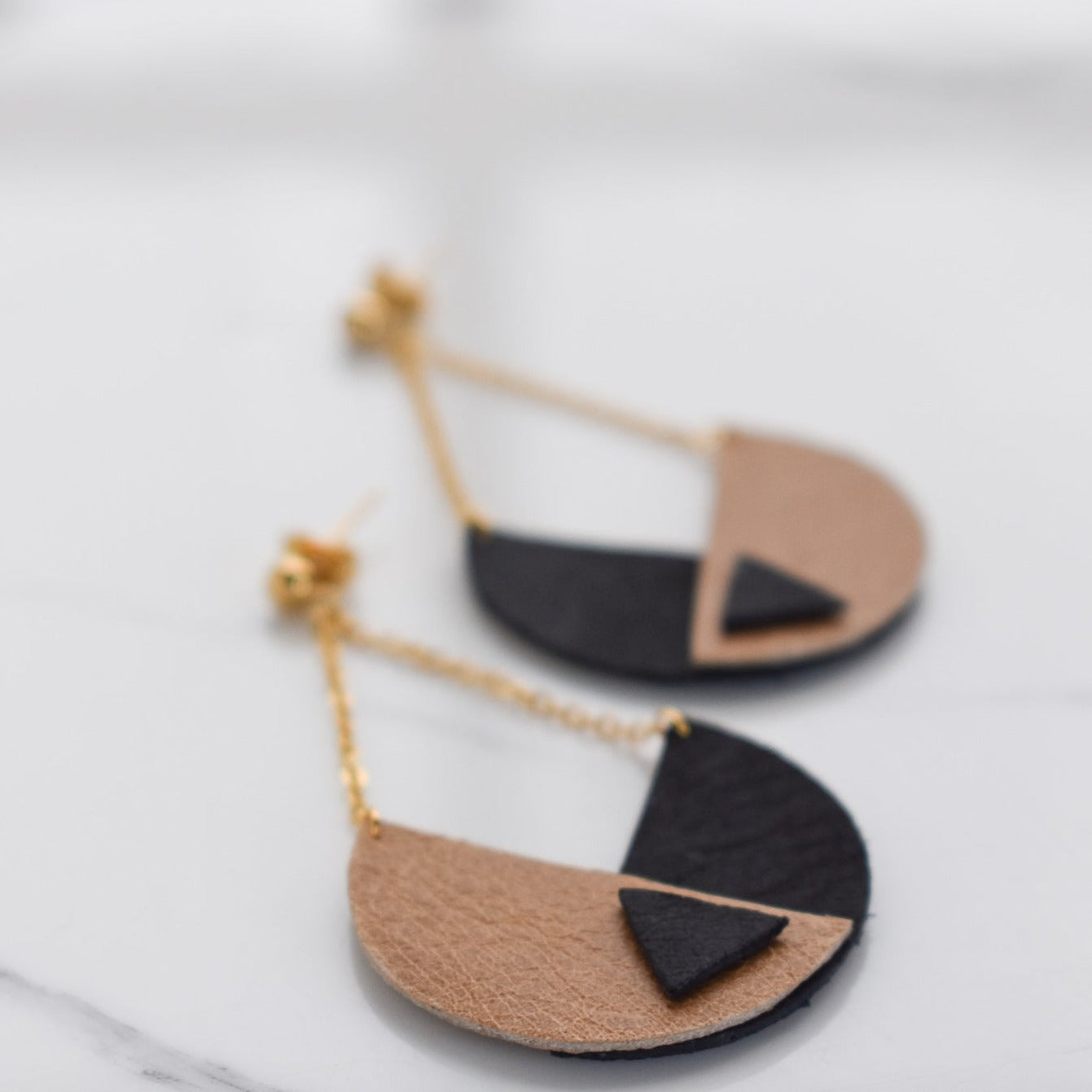 Handmade, light weight and comfortable to wear all day long leather earrings. All our earring hooks are made with a high quality stainless steel and they are hypo allergenic. They will not tarnish or irritate your sensitive skin.