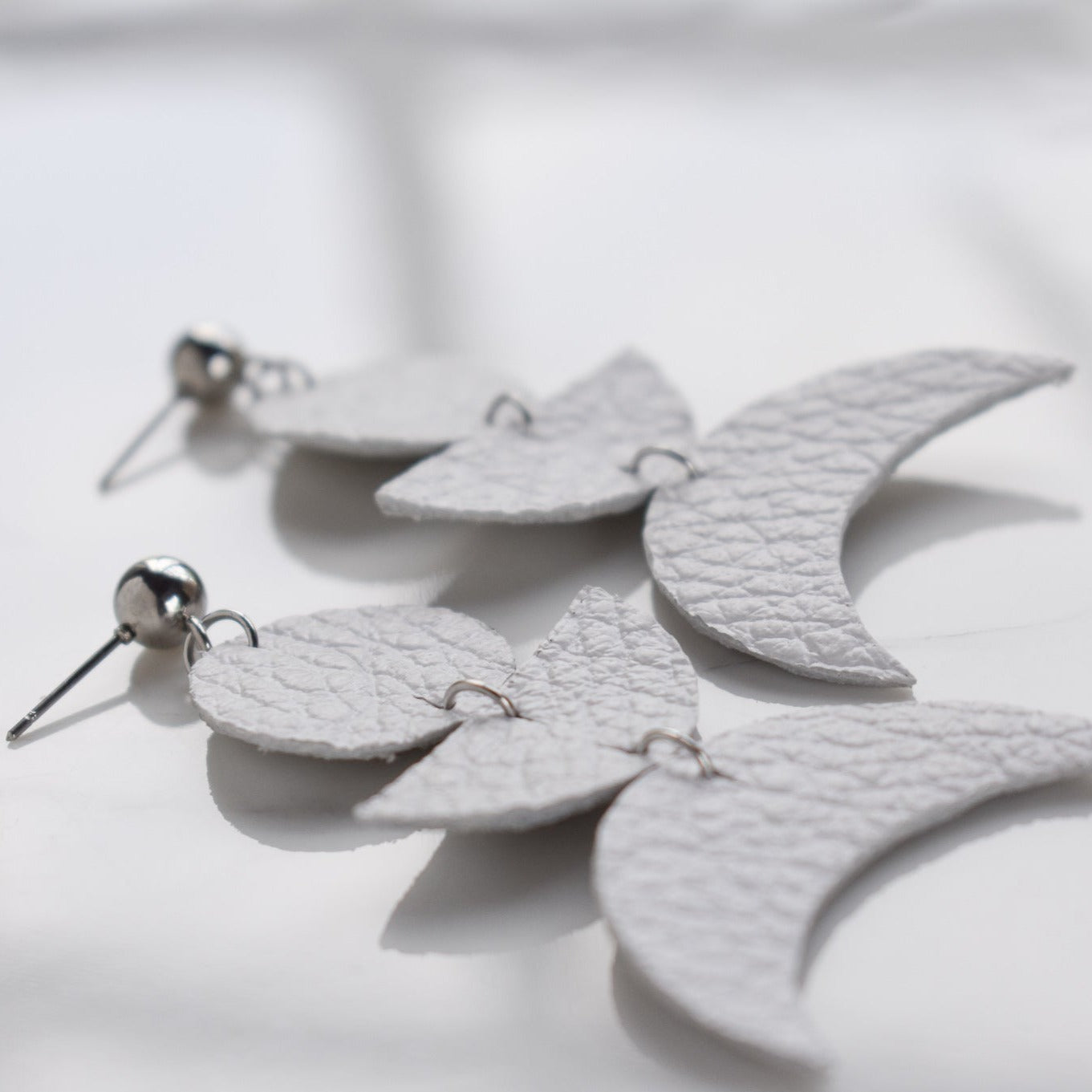 Handmade, light weight and comfortable to wear all day long leather earrings. All our earring hooks are made with a high quality stainless steel and they are hypo allergenic. They will not tarnish or irritate your sensitive skin.