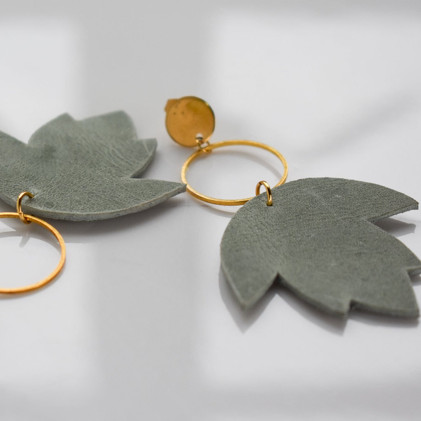 Handmade, light weight and comfortable to wear all day long leather earrings. All our earring hooks are made with a high quality stainless steel and they are hypo allergenic. They will not tarnish or irritate your sensitive skin.
