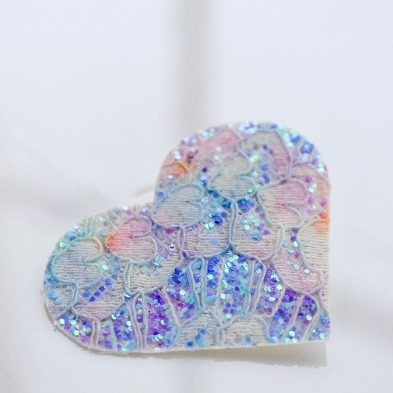 Handmade, small heart clip. Also customisable.