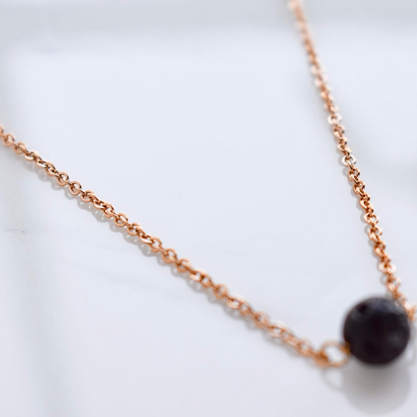Beautifully handcrafted stainless steel necklace with a lava bead. Add a drop of your favourite essential oil or perfume on your lava bead for a personal diffuser.