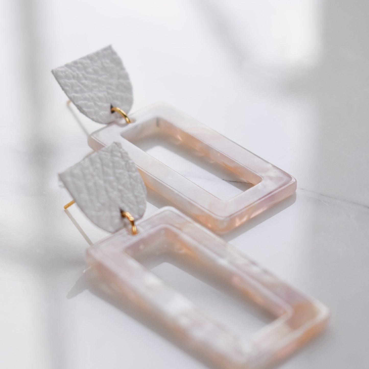 Handmade, light weight and comfortable to wear all day long leather earrings. All our earring hooks are made with a high quality stainless steel and they are hypo allergenic. They will not tarnish or irritate your sensitive skin.