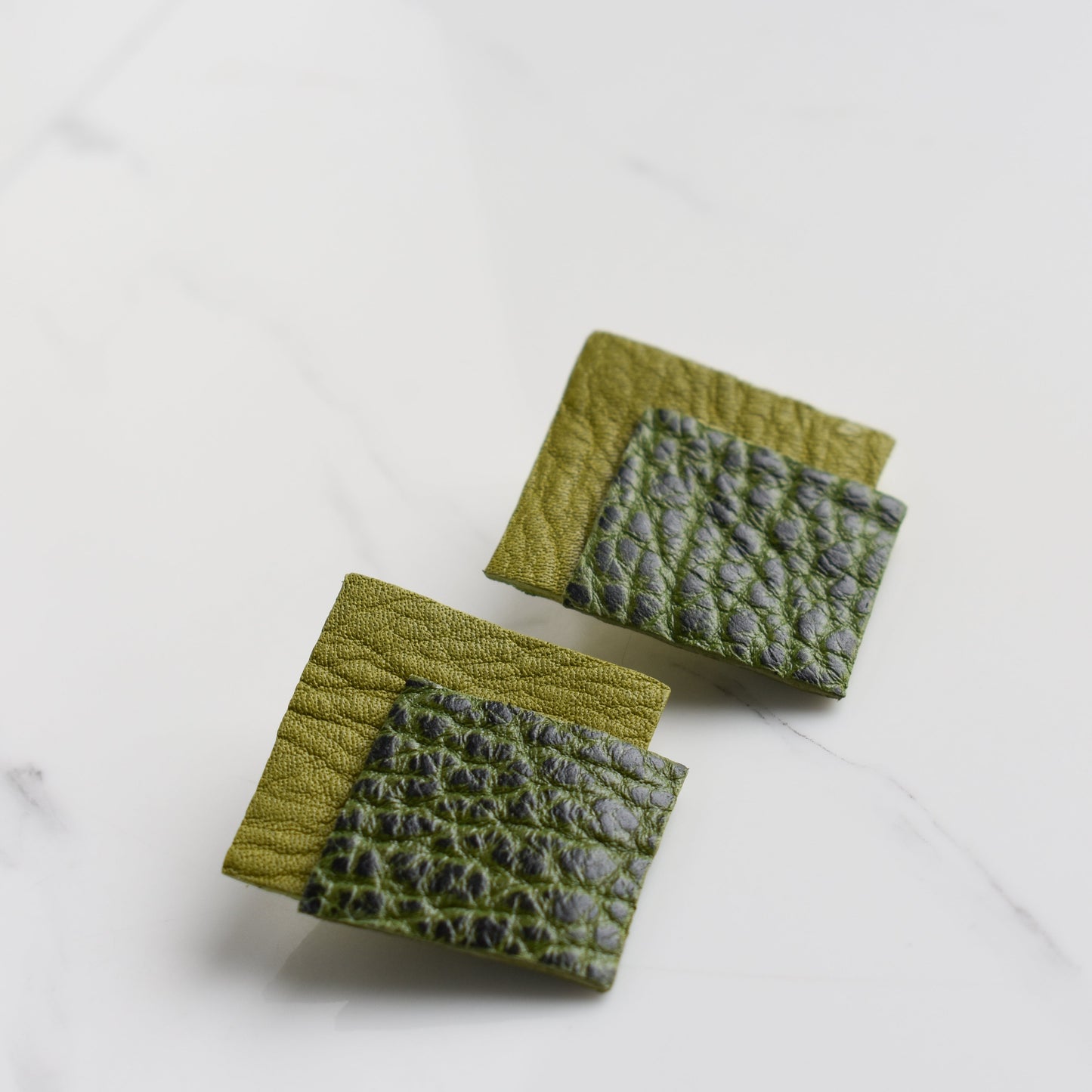 Handmade, light weight and comfortable to wear all day long leather earrings. All our earring hooks are made with a high quality stainless steel and they are hypo allergenic. They will not tarnish or irritate your sensitive skin.