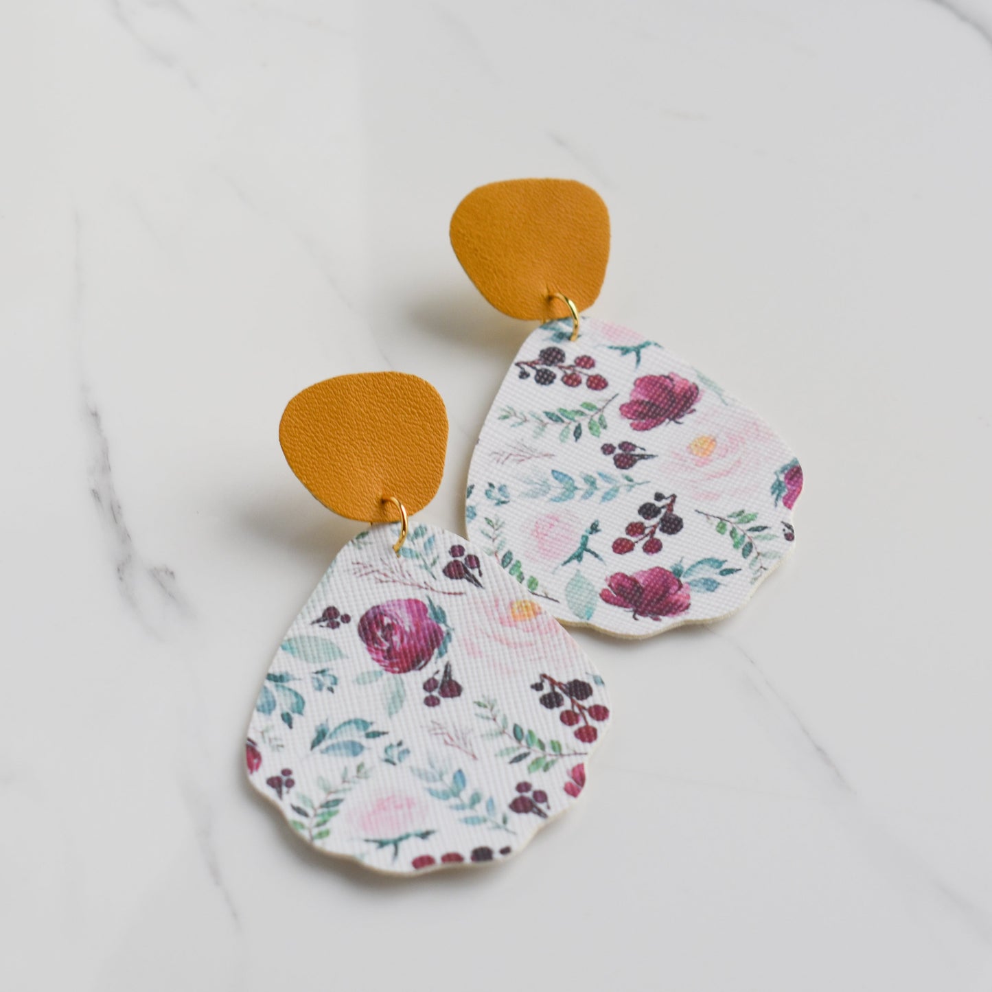 Handmade, light weight and comfortable to wear all day long leather earrings. All our earring hooks are made with a high quality stainless steel and they are hypo allergenic. They will not tarnish or irritate your sensitive skin.