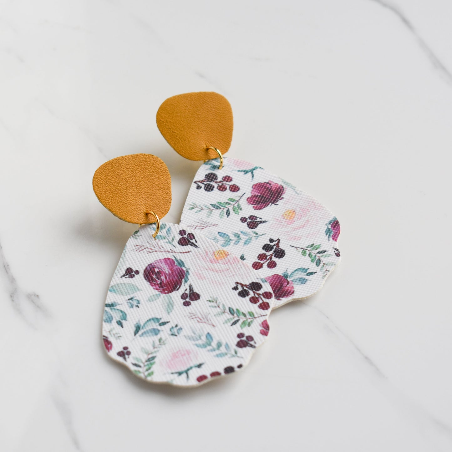 Handmade, light weight and comfortable to wear all day long leather earrings. All our earring hooks are made with a high quality stainless steel and they are hypo allergenic. They will not tarnish or irritate your sensitive skin.