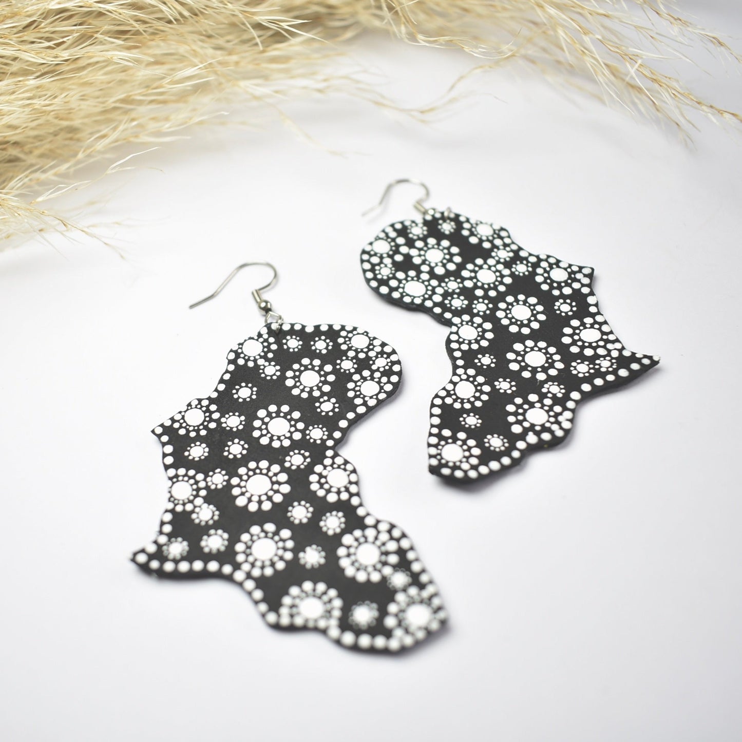 Handmade, light weight and comfortable to wear all day long leather earrings. All our earring hooks are made with a high quality stainless steel and they are hypo allergenic. They will not tarnish or irritate your sensitive skin.