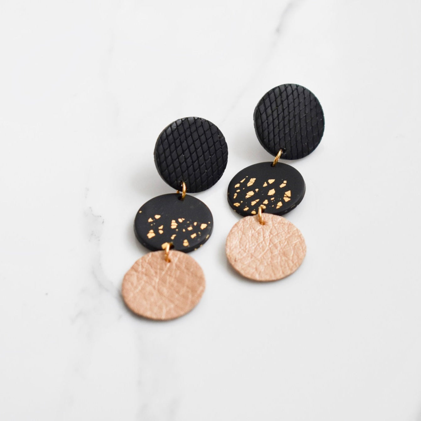 Handmade, light weight and comfortable to wear all day long leather earrings. All our earring hooks are made with a high quality stainless steel and they are hypo allergenic. They will not tarnish or irritate your sensitive skin.