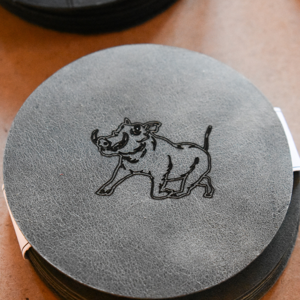 Genuine Leather Coasters with engraving