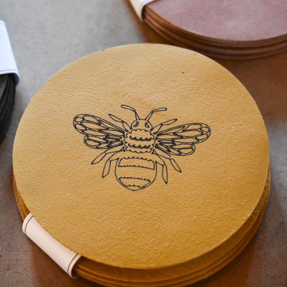 Genuine Leather Coasters with engraving