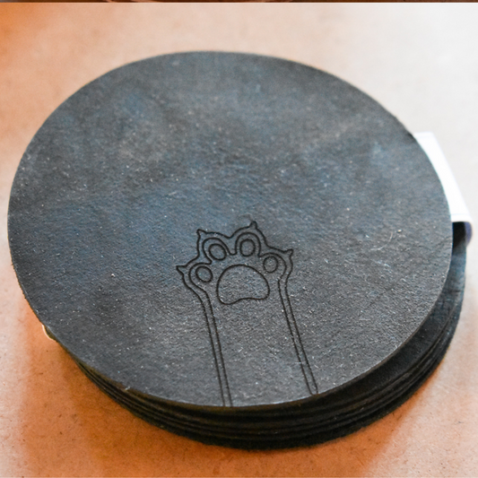 Genuine Leather Coasters with engraving