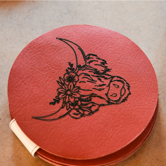 Genuine Leather Coasters with engraving