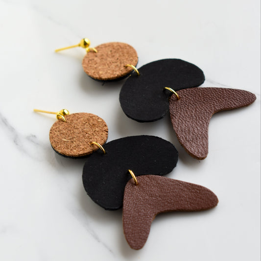 Hand painted and handmade, light weight and comfortable to wear all day long leather earrings. All our earring hooks are made with a high quality stainless steel and they are hypo allergenic. &nbsp;They will not tarnish or irritate your sensitive skin.

