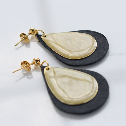 Handmade, light weight and comfortable to wear all day long leather earrings. All our earring hooks are made with a high quality stainless steel and they are hypo allergenic.  They will not tarnish or irritate your sensitive skin.