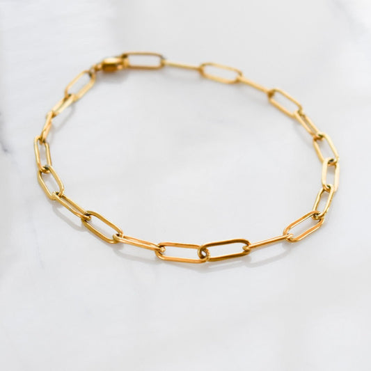 Gold Paperclip Bracelet