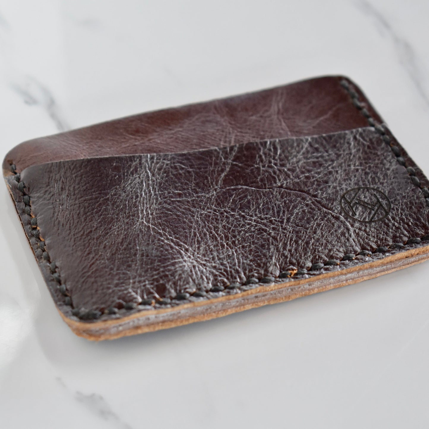 Beautifully hand made genuine leather card holder. Perfect gift idea for a man or women - it can store up to 6 cards.