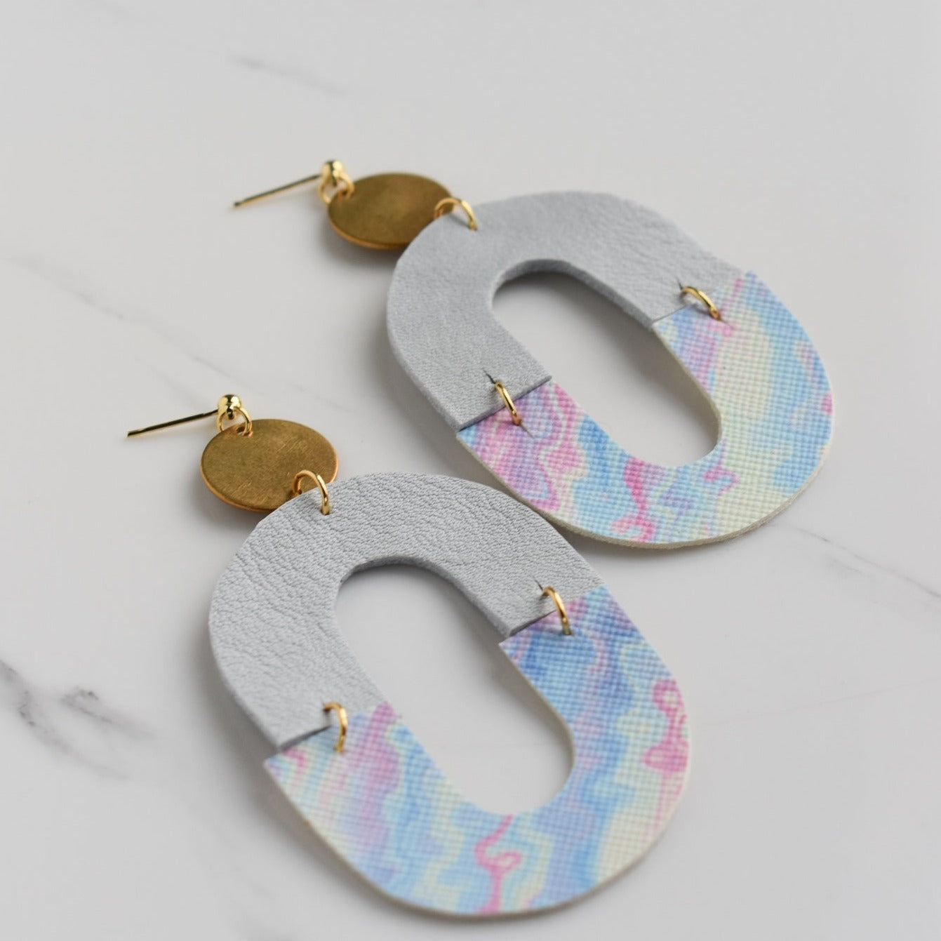 Handmade, light weight and comfortable to wear all day long leather earrings. All our earring hooks are made with a high quality stainless steel and they are hypo allergenic.  They will not tarnish or irritate your sensitive skin.