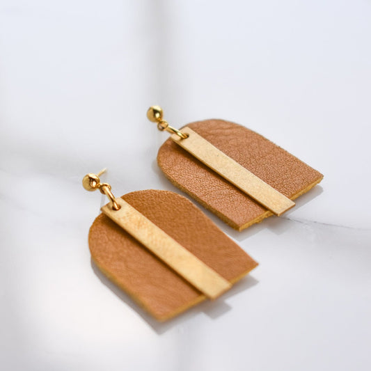 Handmade, light weight and comfortable to wear all day long leather earrings. All our earring hooks are made with a high quality stainless steel and they are hypo allergenic.  They will not tarnish or irritate your sensitive skin.