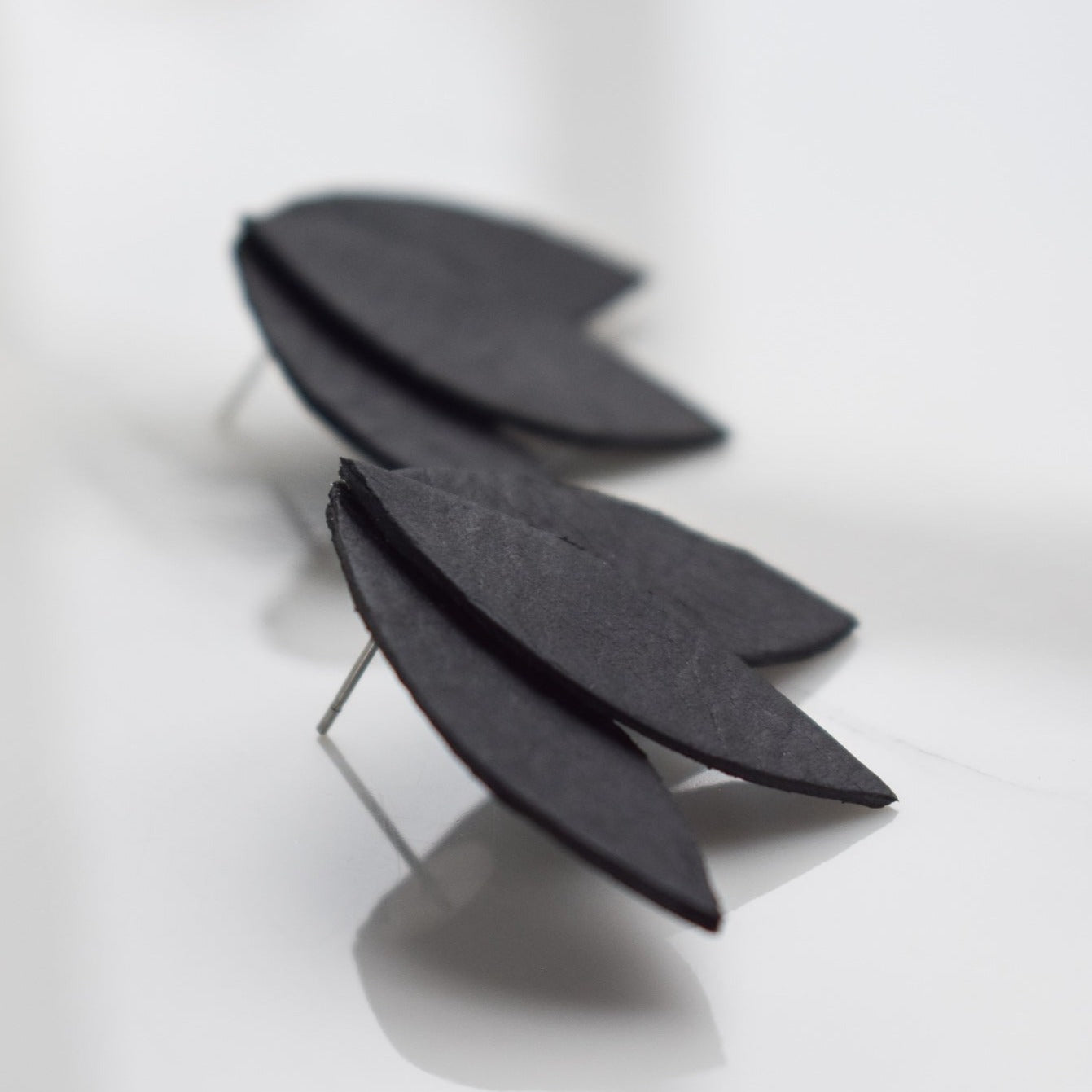 Handmade, light weight and comfortable to wear all day long leather earrings. All our earring hooks are made with a high quality stainless steel and they are hypo allergenic.  They will not tarnish or irritate your sensitive skin.