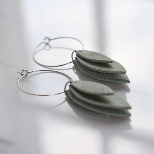 Handmade, light weight and comfortable to wear all day long leather earrings. All our earring hooks are made with a high quality stainless steel and they are hypo allergenic.  They will not tarnish or irritate your sensitive skin.