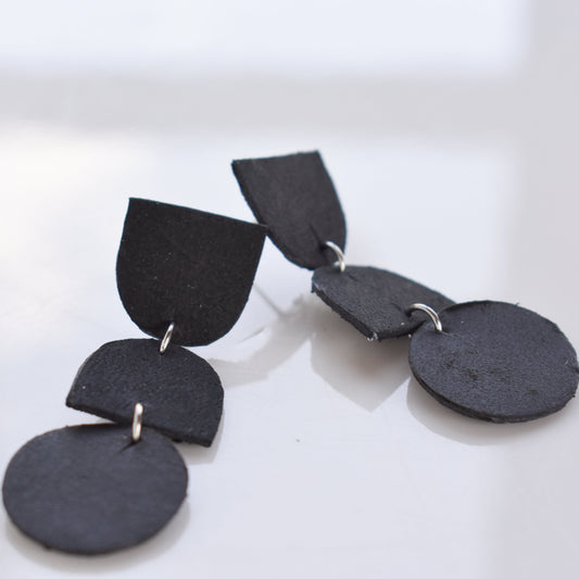 Handmade, light weight and comfortable to wear all day long leather earrings. All our earring hooks are made with a high quality stainless steel and they are hypo allergenic.  They will not tarnish or irritate your sensitive skin.