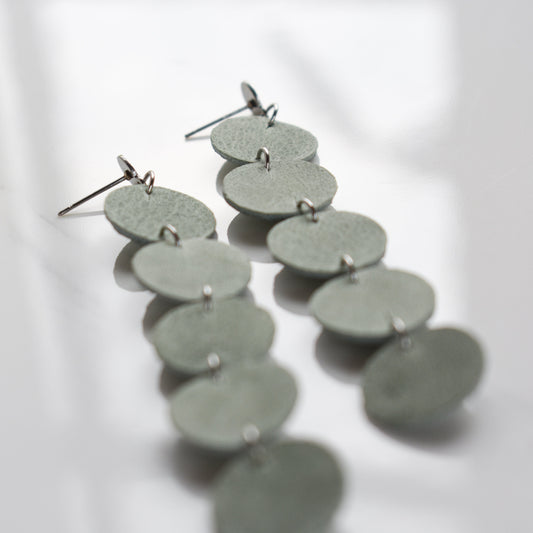 Handmade, light weight and comfortable to wear all day long leather earrings. All our earring hooks are made with a high quality stainless steel and they are hypo allergenic.  They will not tarnish or irritate your sensitive skin.