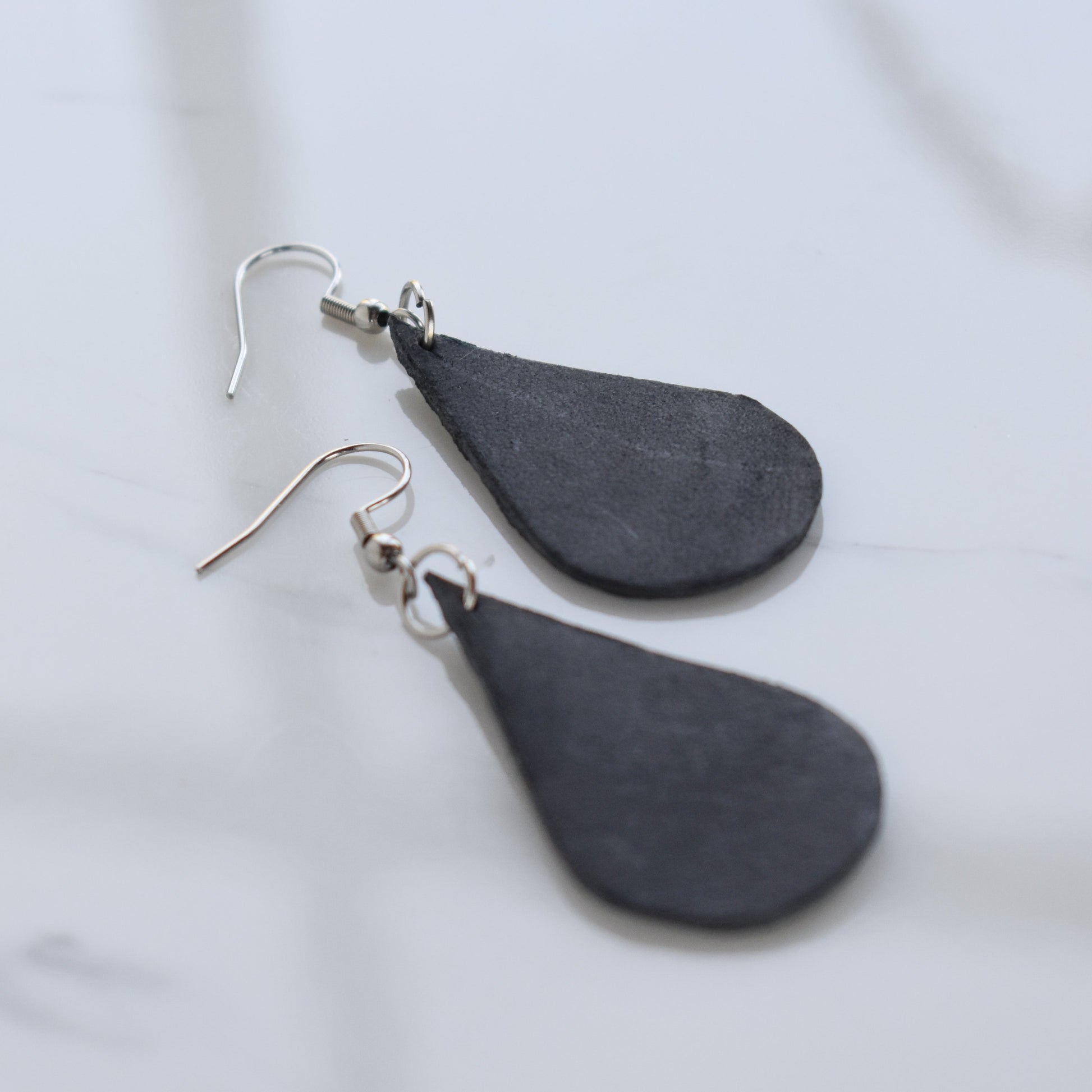 Handmade, light weight and comfortable to wear all day long leather earrings. All our earring hooks are made with a high quality stainless steel and they are hypo allergenic.  They will not tarnish or irritate your sensitive skin.