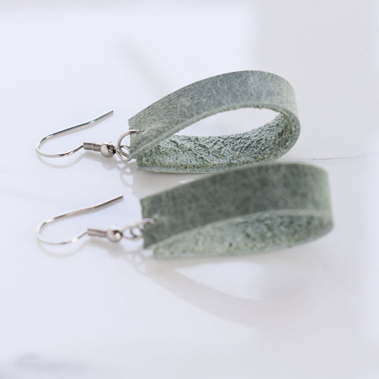 Handmade, light weight and comfortable to wear all day long leather earrings. All our earring hooks are made with a high quality stainless steel and they are hypo allergenic.  They will not tarnish or irritate your sensitive skin.