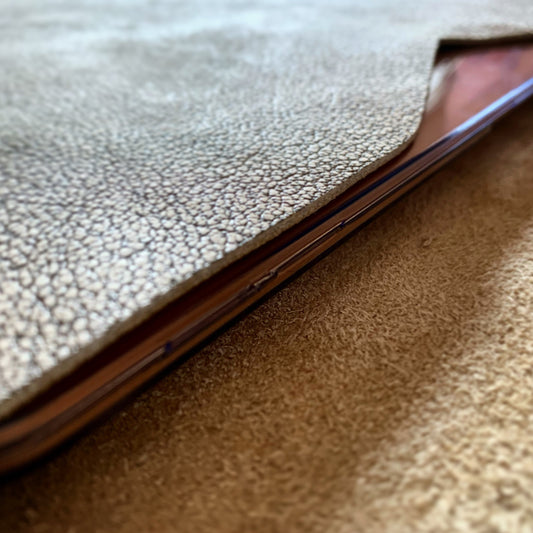 Beautifully handmade and hand stitched genuine leather laptop sleeve from Katrina Designs in South Africa.