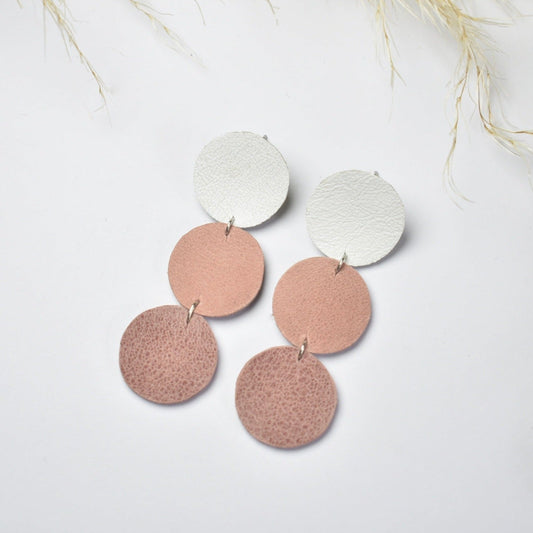 Handmade, light weight and comfortable to wear all day long leather earrings. All our earring hooks are made with a high quality stainless steel and they are hypo allergenic.  They will not tarnish or irritate your sensitive skin.