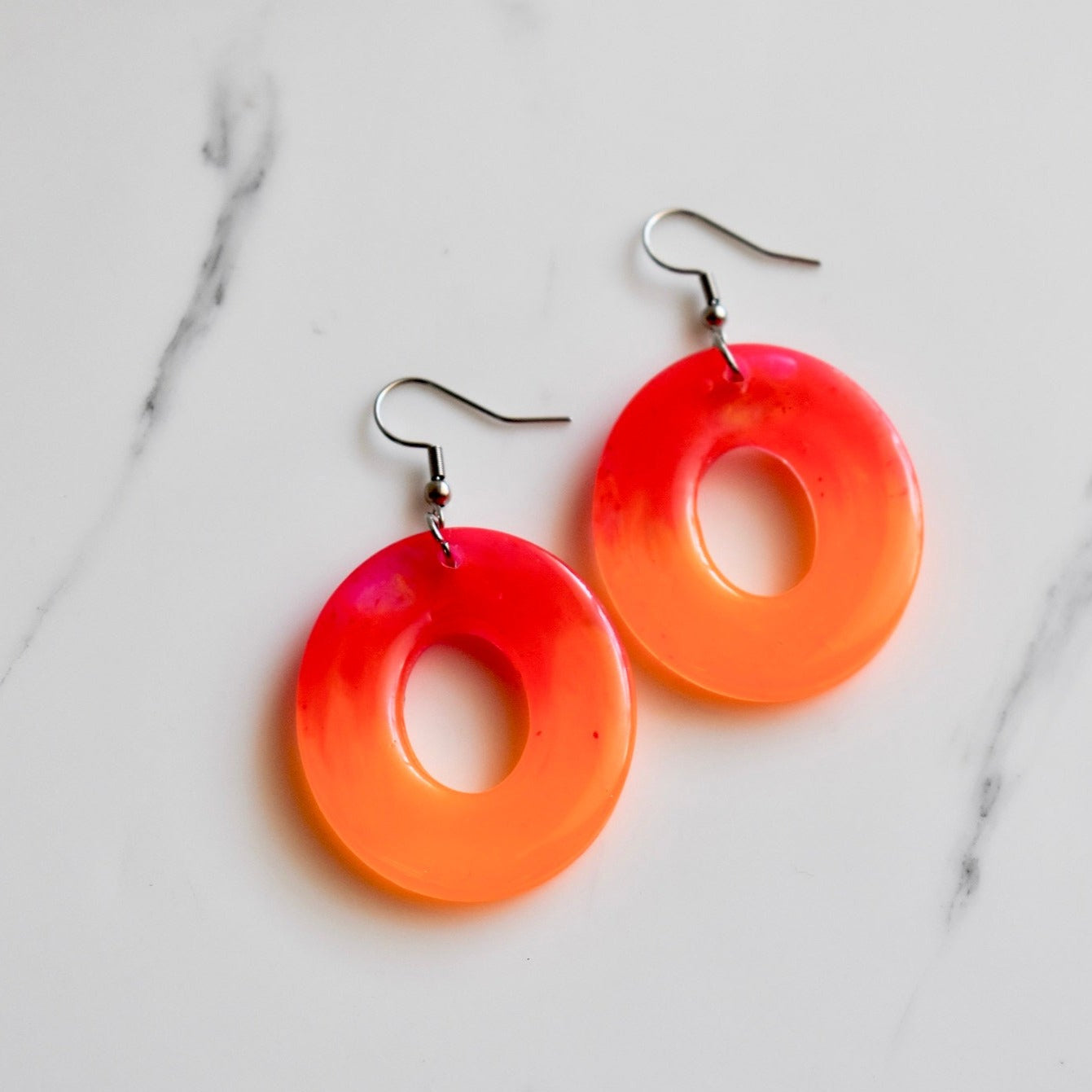 Handmade, light weight and comfortable to wear all day long leather earrings. All our earring hooks are made with a high quality stainless steel and they are hypo allergenic.  They will not tarnish or irritate your sensitive skin.