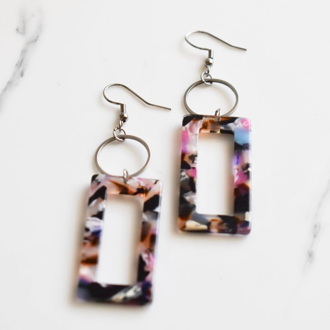 Handmade, light weight and comfortable to wear all day long leather earrings. All our earring hooks are made with a high quality stainless steel and they are hypo allergenic.  They will not tarnish or irritate your sensitive skin.