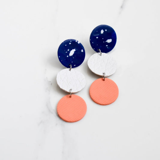 Handmade, light weight and comfortable to wear all day long leather earrings. All our earring hooks are made with a high quality stainless steel and they are hypo allergenic.  They will not tarnish or irritate your sensitive skin.
